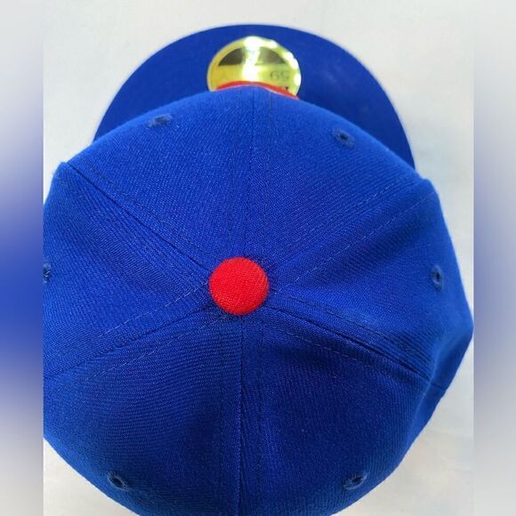NWT New Era Fitted Blue Chicago Cubs Baseball Cap -Official On Field Size 7 1/4 - Picture 6 of 9